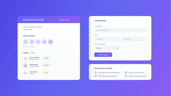 Gäste zu Terminen einladen – Solisten, Dirigenten und mehr