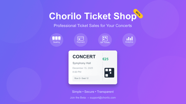 Der Chorilo Ticketshop - Professioneller Ticketverkauf für Ihre Konzerte